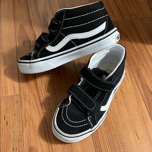 Vans Black and White Velcro High-Tops